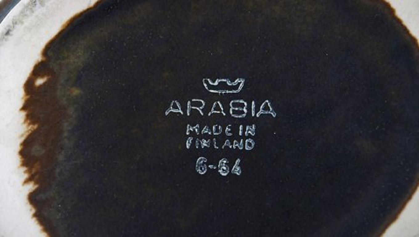 Mid-20th Century Arabia, Finland, Vase in Glazed in Ceramics, Glaze in Dark Green Shades For Sale