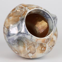 Arabia Finnish Art Deco Four Handled Lustre Glazed Art Pottery Vase