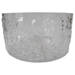 Arabia Iittala Nuutajarvi Flora Embossed Glass Bowl by Oiva Toikka, Finland