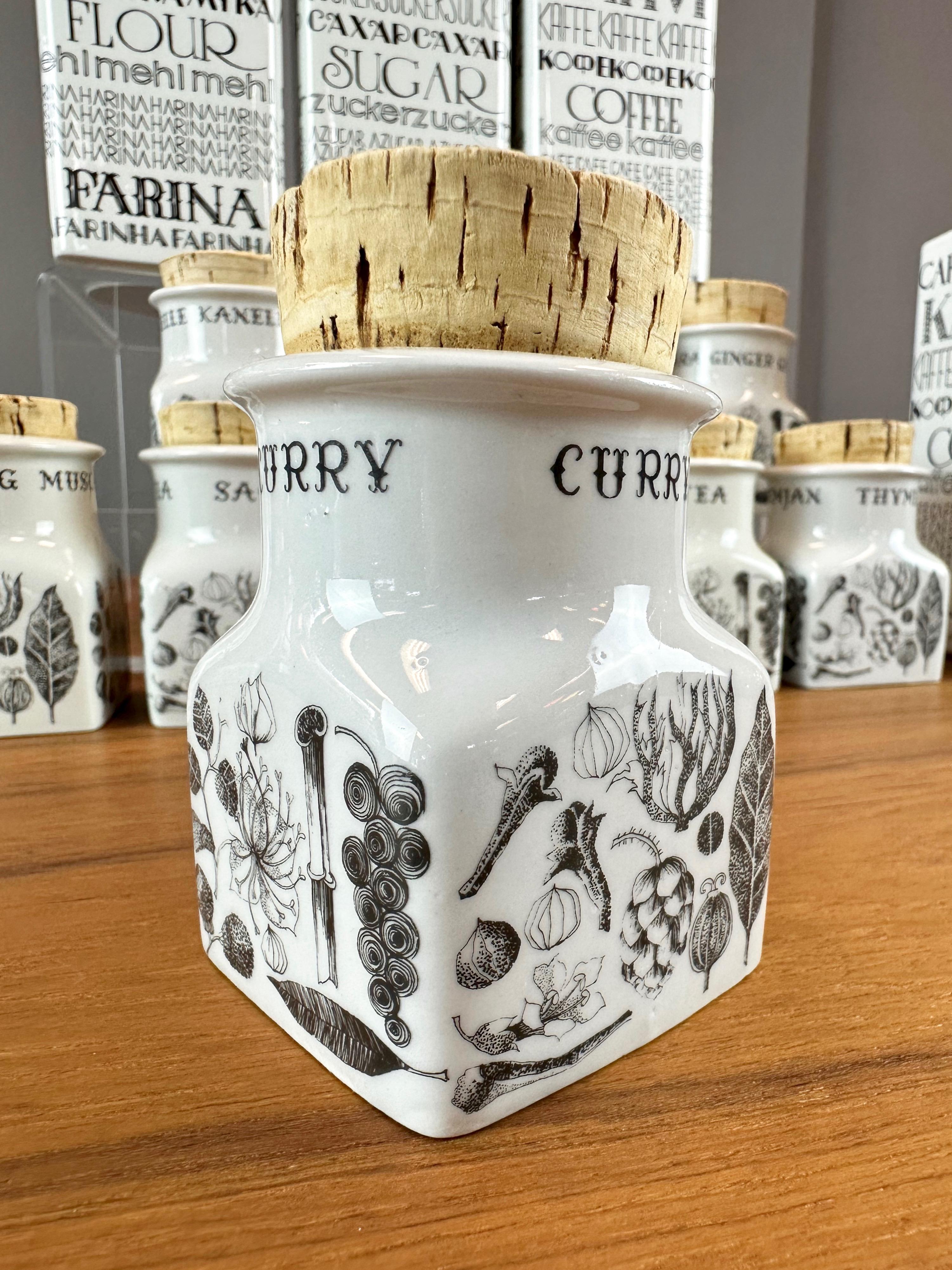 Arabia of Finland Ceramic Kitchen Jars and Spice Jars, 16-Piece Set, 1966–68 For Sale 4