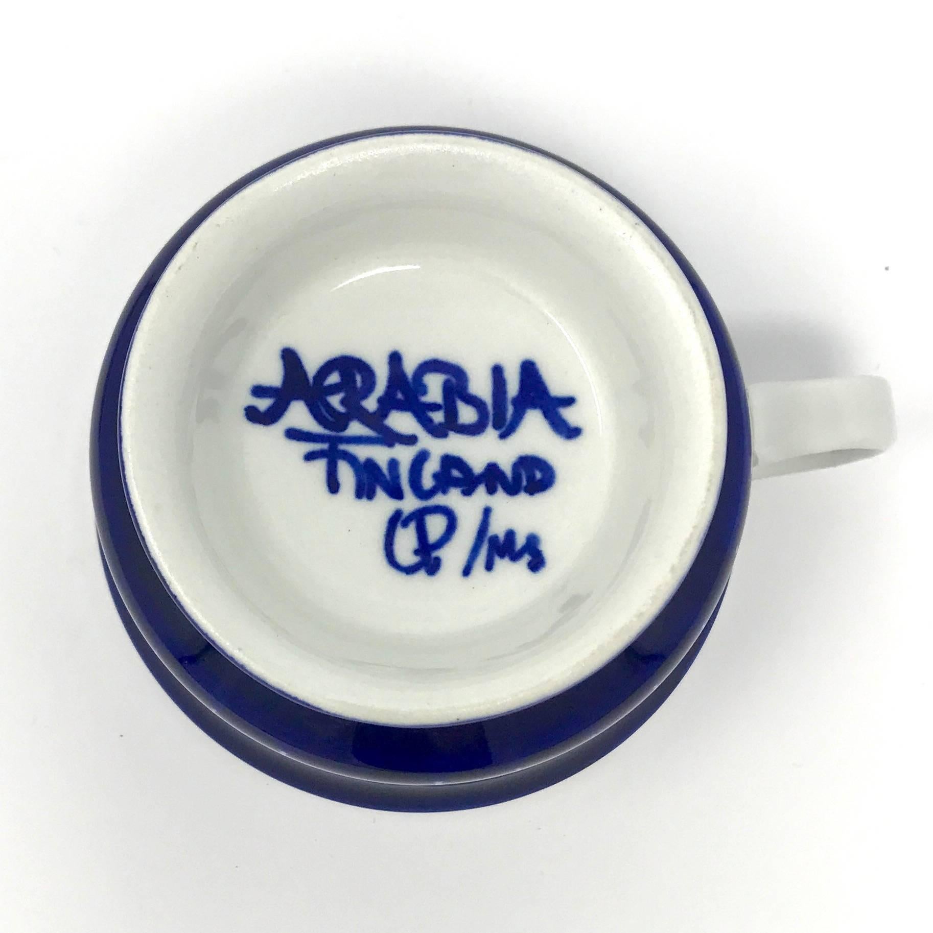Mid-20th Century Arabia of Finland Valencia Cup and Saucer by Ulla Procope For Sale