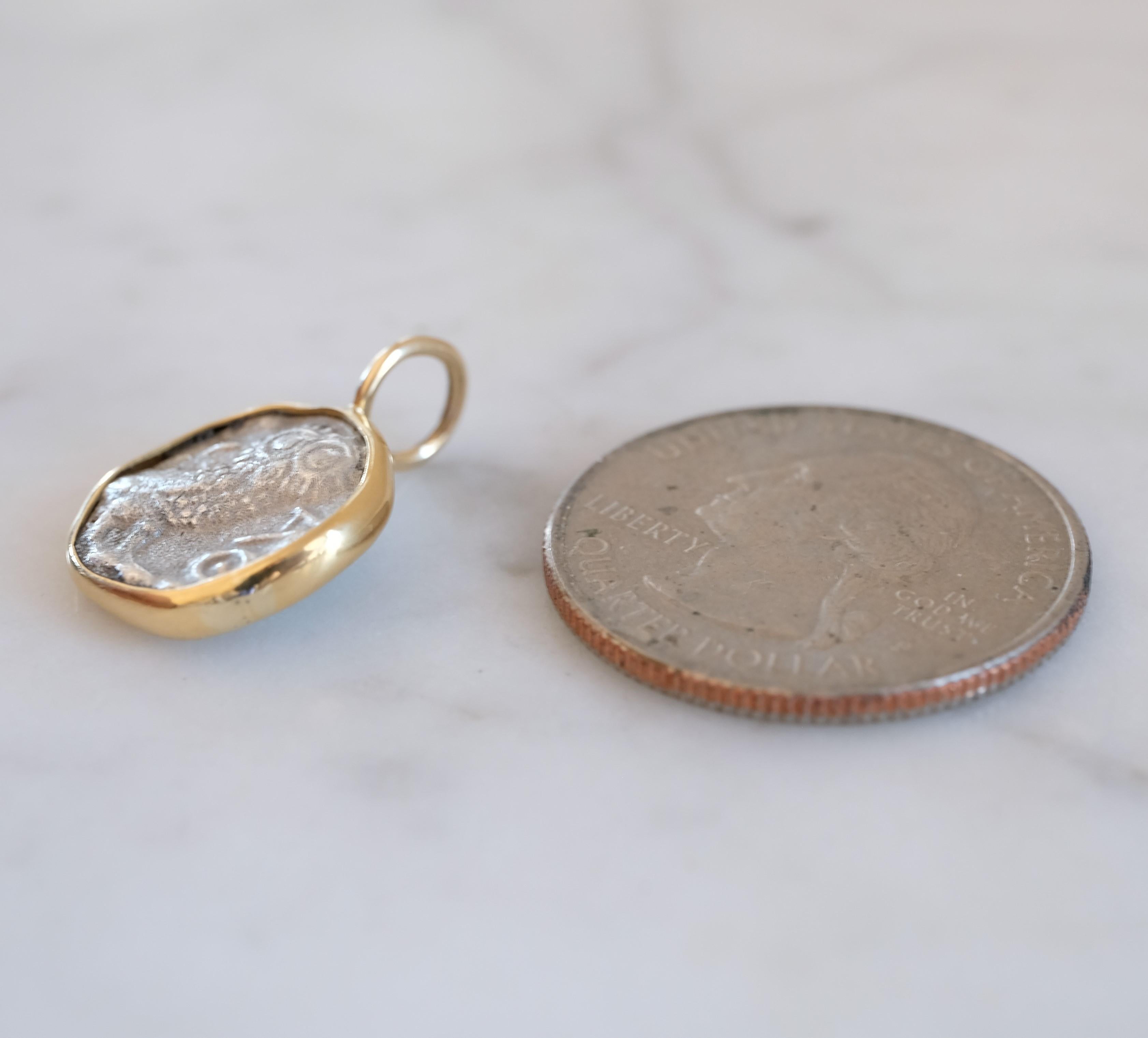 Women's or Men's Arabia - Owl - 2300 Year Old Unique Coin in 22k Gold