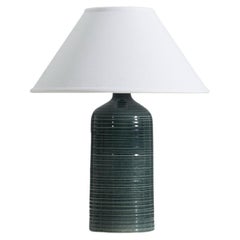 Arabia, lampe de bureau, grès émaillé et incisé, Finlande, années 1950