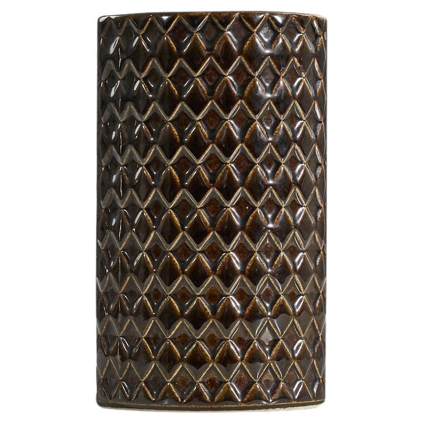 Arabia, Vase, Braun-glasiertes Steingut, Finnland, 1950er Jahre im Angebot