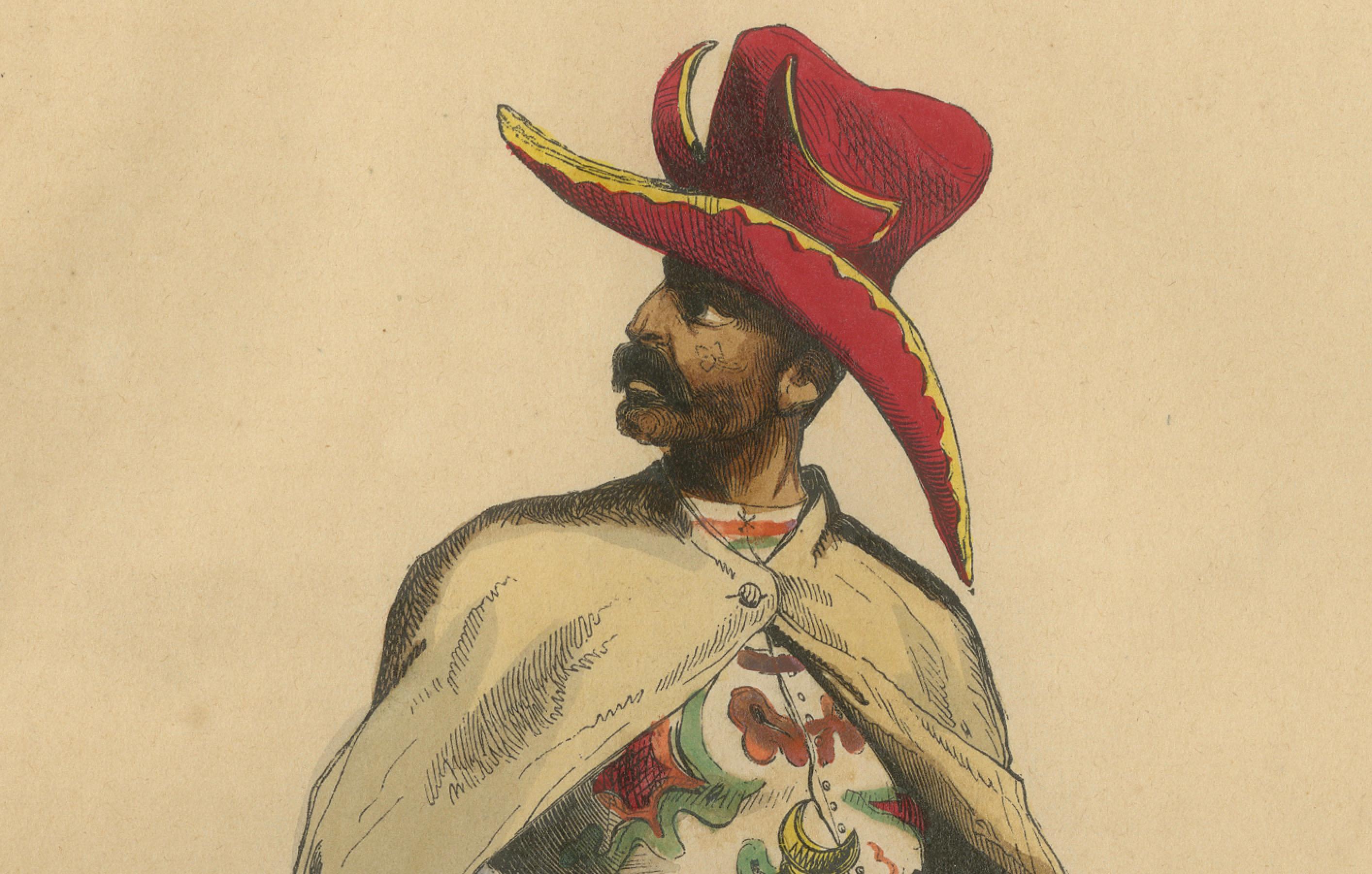 Mid-19th Century Arabian Merchant & Noble in 1844 Wahlen's Hand-Colored Lithographs