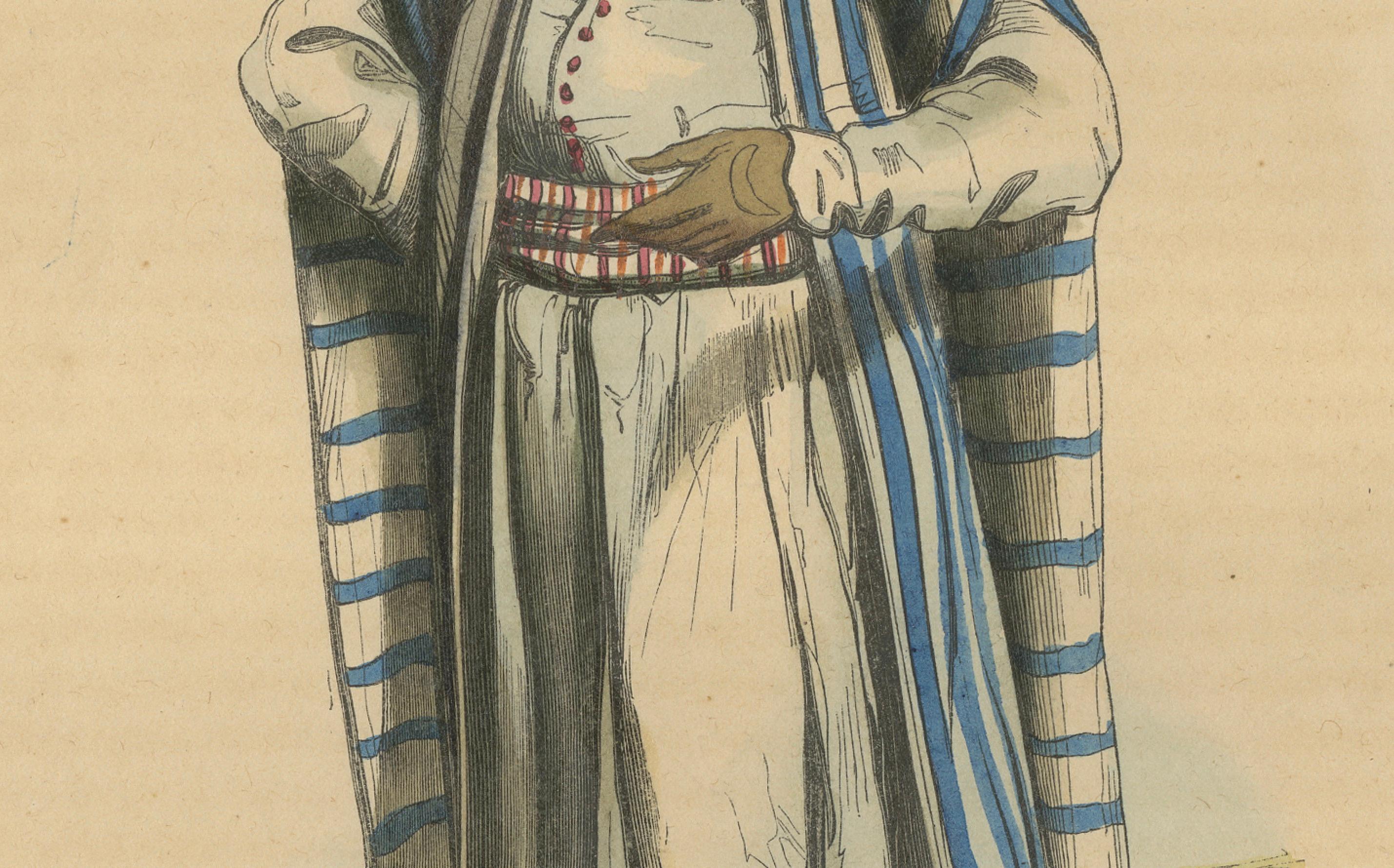 Arabian Merchant & Noble in 1844 Wahlen's Hand-Colored Lithographs 1