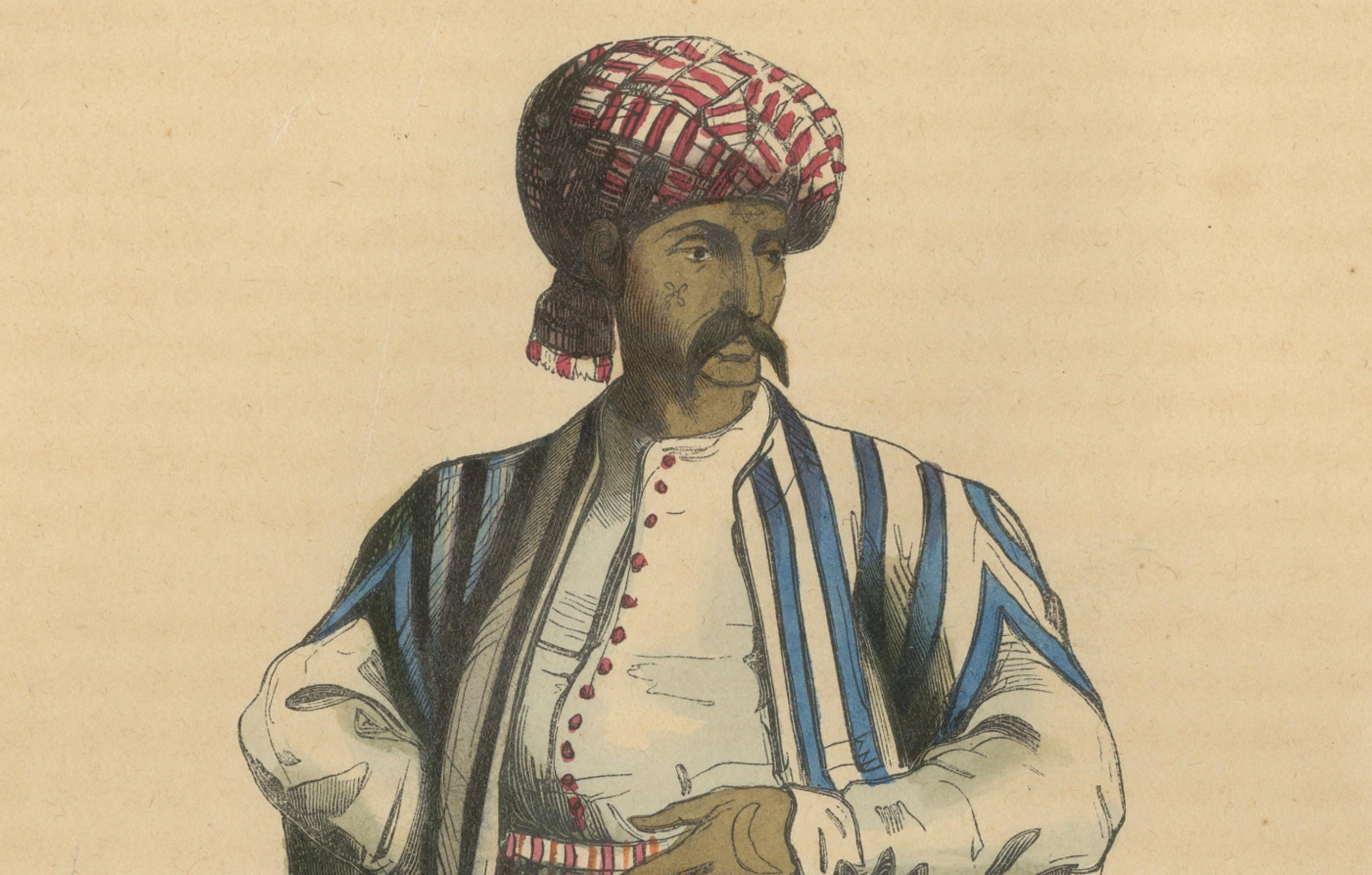 Arabian Merchant & Noble in 1844 Wahlen's Hand-Colored Lithographs 2