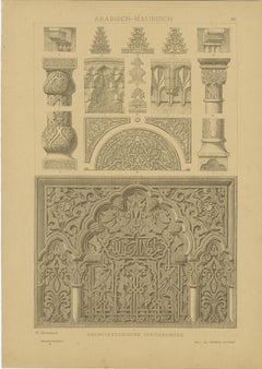 Arabian-Moorish Ornamentation in Historical Art Prints by H. Dolmetsch, 1887