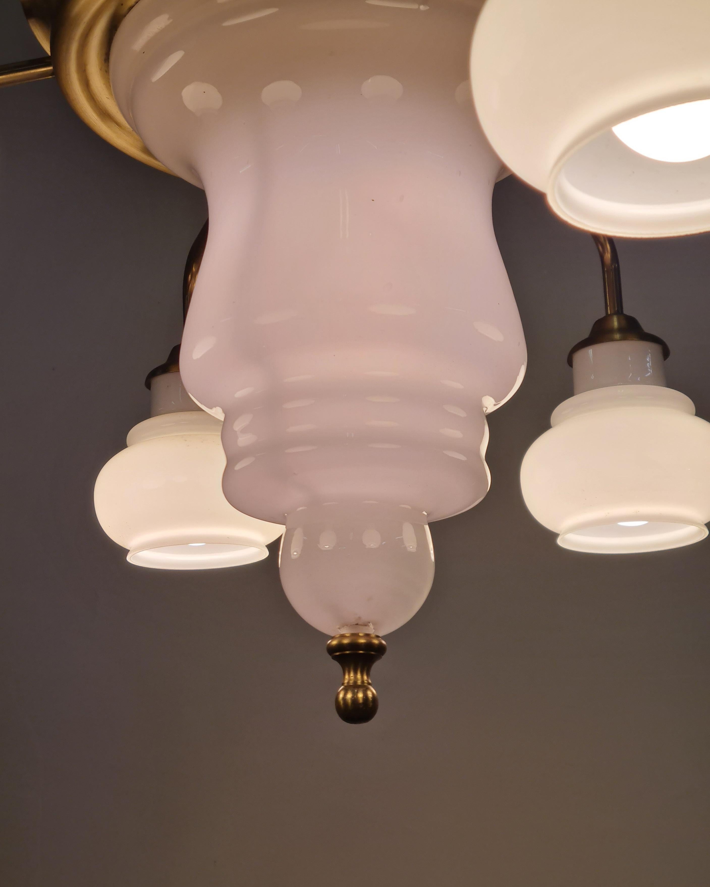 'Arabian Nights' Chandelier in Brass & Glass, Kai Ruokonen, Ker-lux 1970s For Sale 1