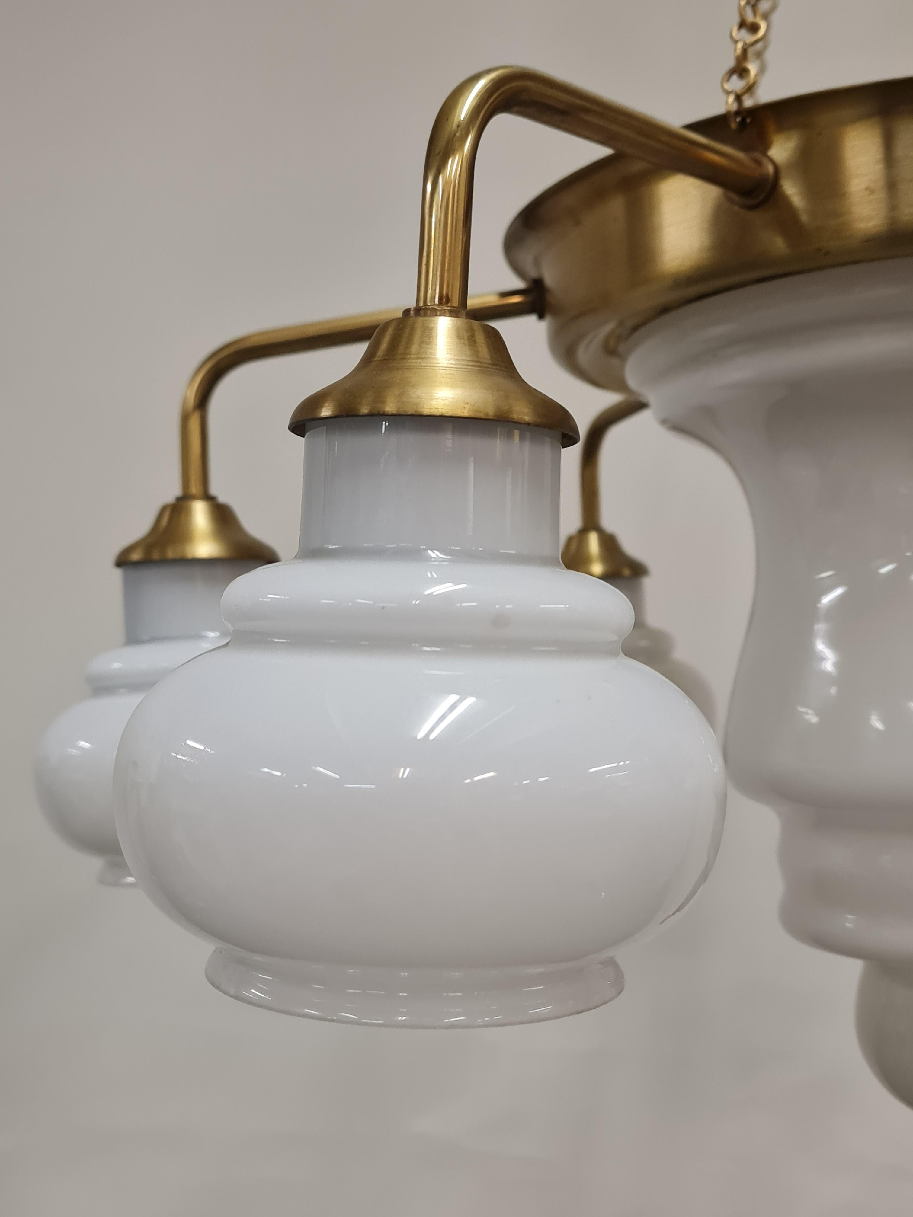 'Arabian Nights' Chandelier in Brass & Glass, Kai Ruokonen, Ker-lux 1970s For Sale 2