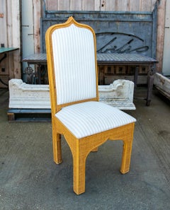 Arabian Style Set of Six Bamboo Handmade Bamboo Chairs with Bow Decoration