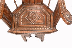 Arabic Arm Chair Antique Damascan Furniture Inlay, 1920