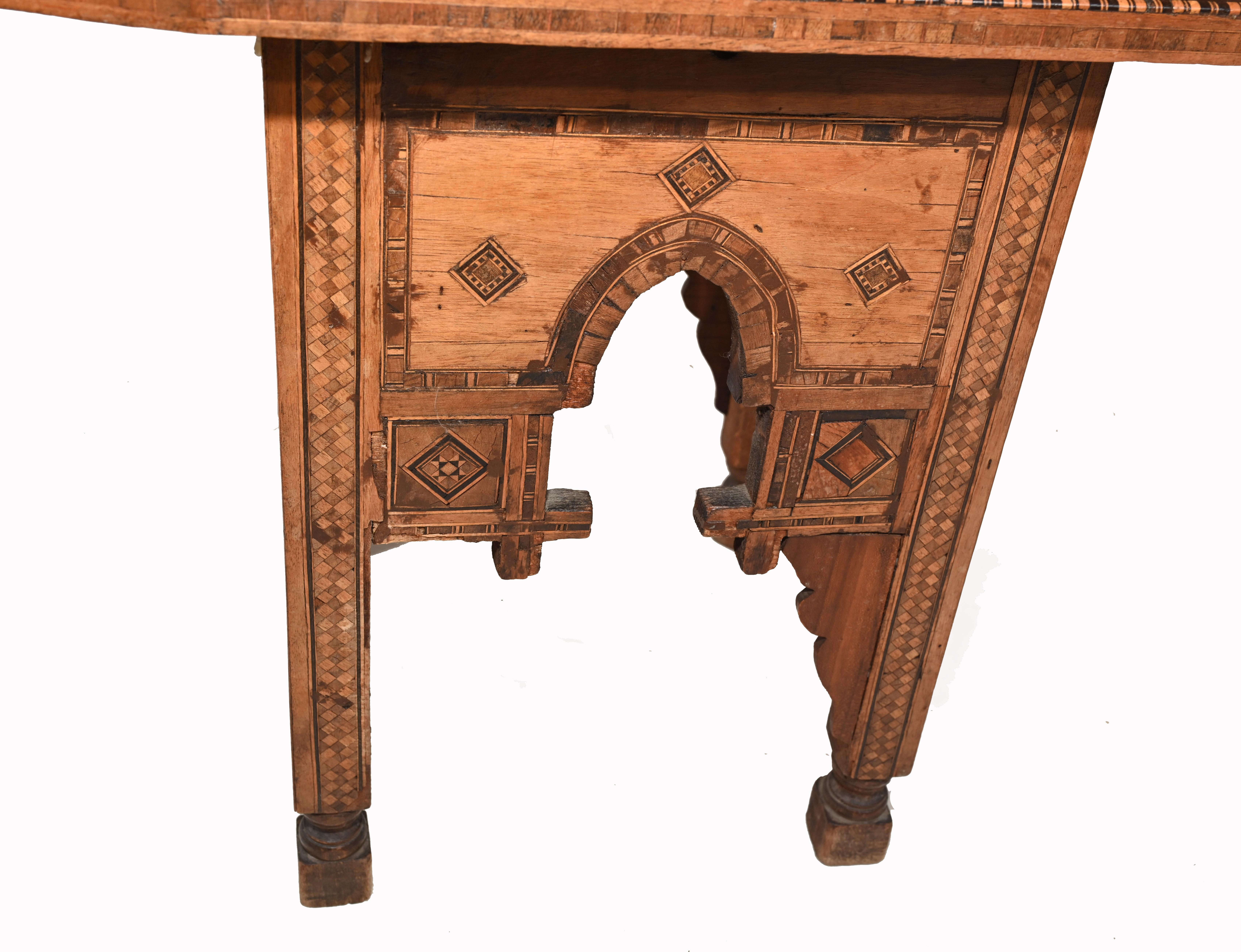 Islamic Arabic Arm Chair Antique Damascan Furniture Inlay, 1920