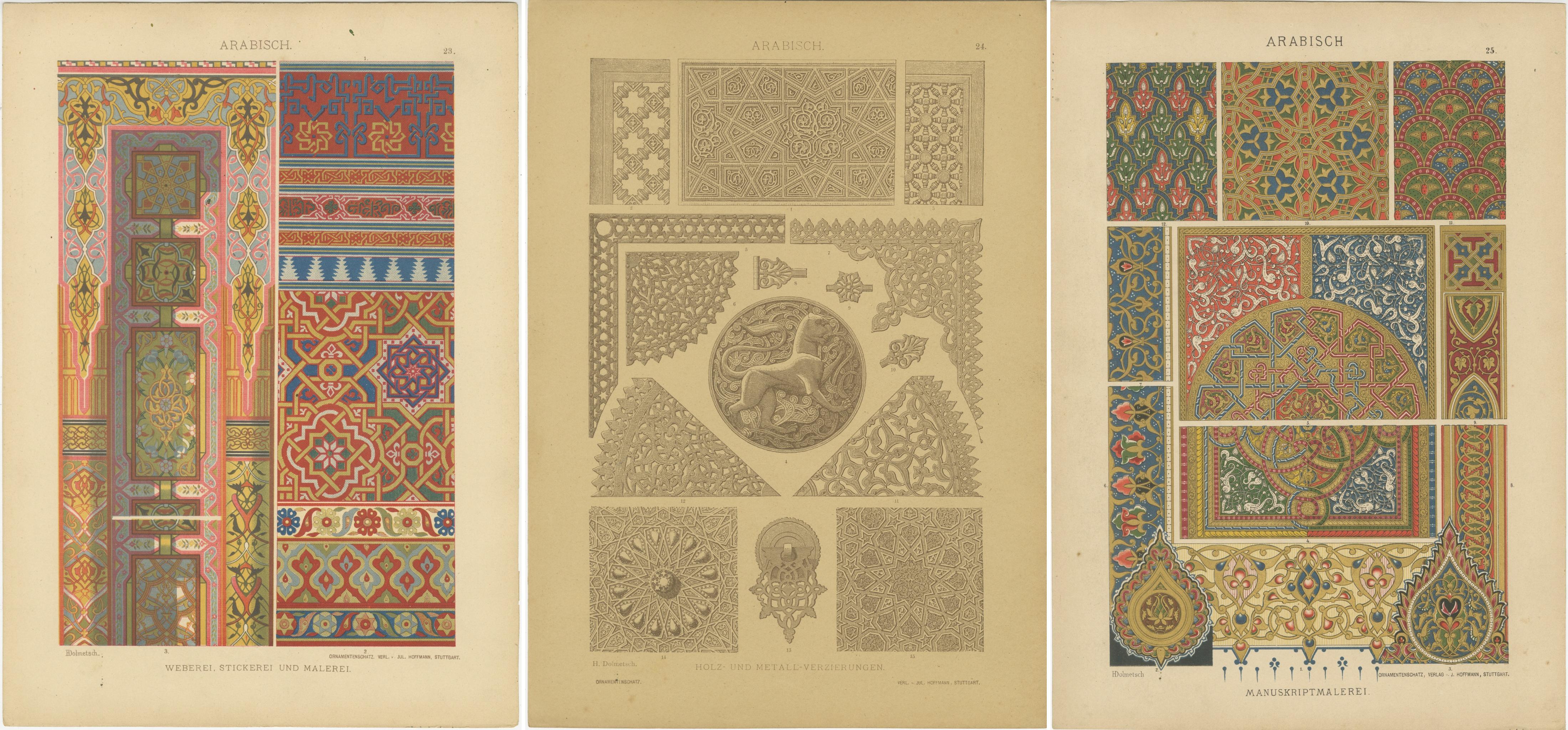 Paper Arabic Artistic Brilliance in Dolmetsch's 1887 Ornament Treasury For Sale