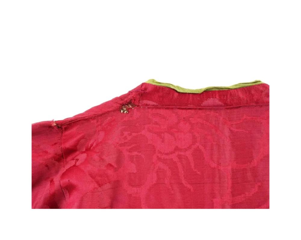 Antique Persian Safavid Silver Embroidered Silk Robe For Sale 5