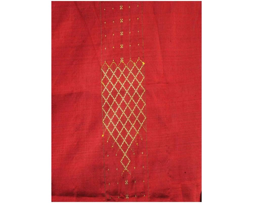 18th Century and Earlier Arabic Islamic Moroccan Red And Gold Silk Robe For Sale