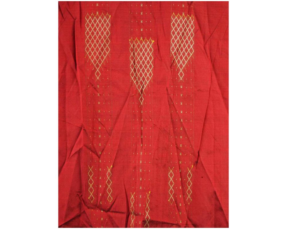 Textile Arabic Islamic Moroccan Red And Gold Silk Robe For Sale
