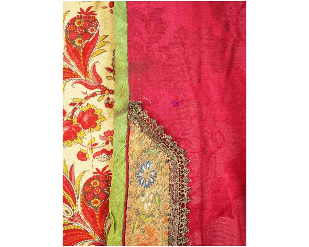 Antique Persian Safavid Silver Embroidered Silk Robe For Sale 2