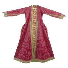 Antique Persian Safavid Silver Embroidered Silk Robe