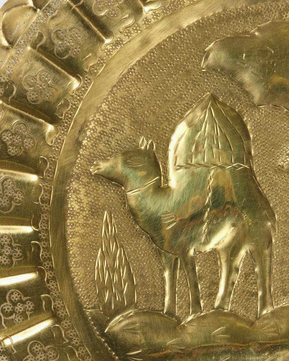 Arabic, Large Embossed Camel Plate In Excellent Condition For Sale In London, GB