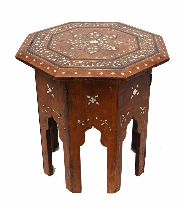 Arabic Side Table Damascan Inlay For Sale at 1stDibs