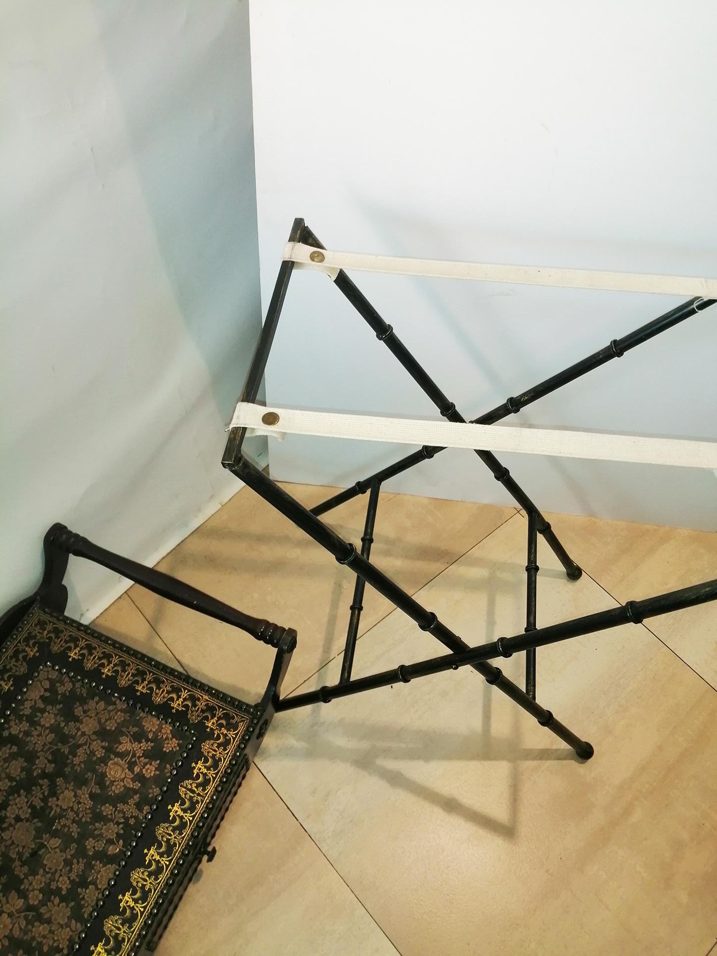 Metal Islamic Style Side Table or Tray With Folding Legs and  Drawers For Sale