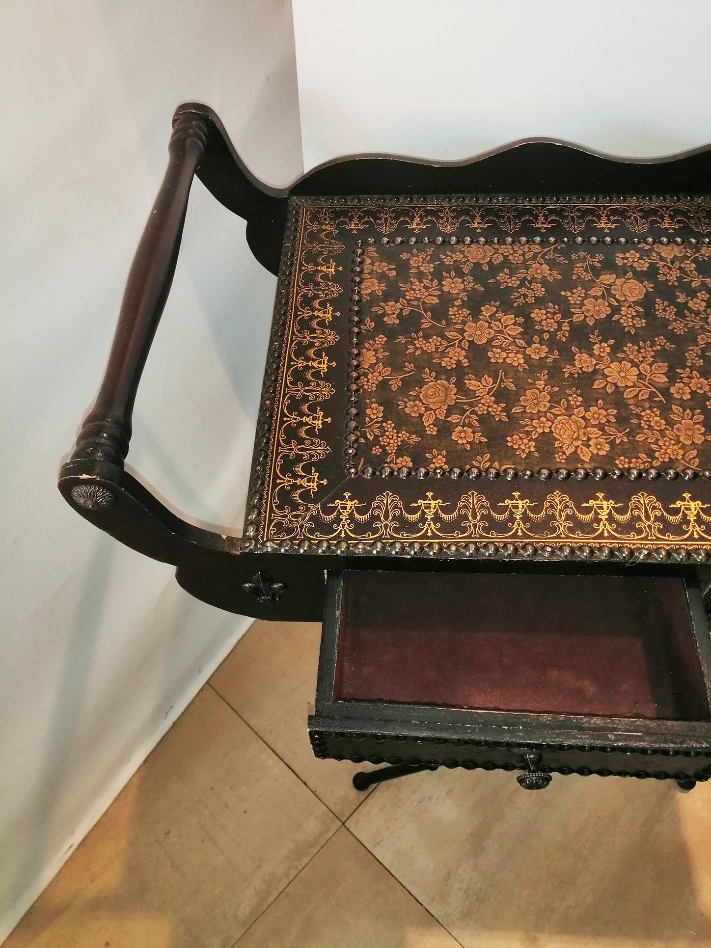 Islamic Style Side Table or Tray With Folding Legs and  Drawers For Sale 3