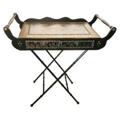 Islamic Style Side Table or Tray With Folding Legs and  Drawers