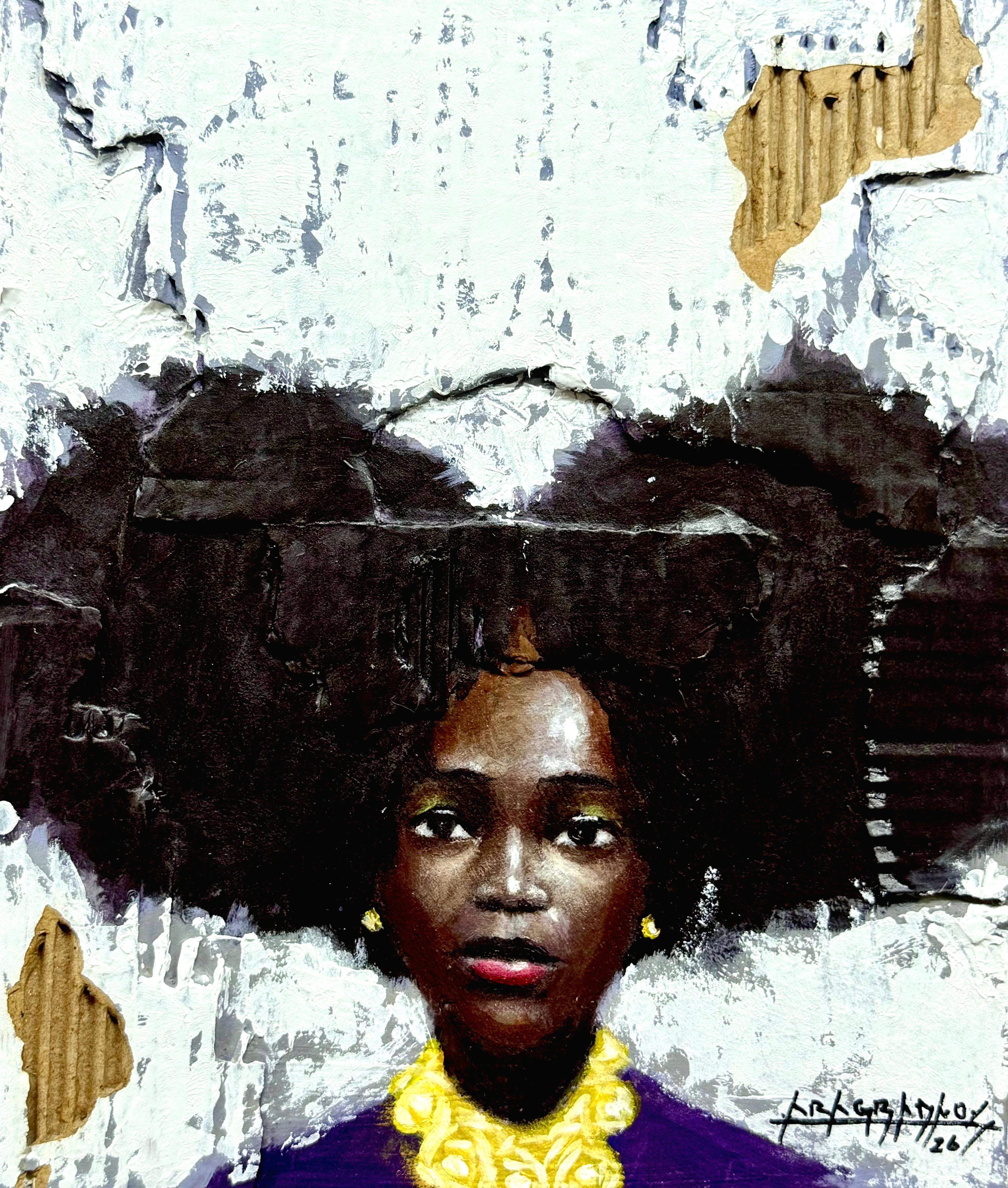 Aragbada Stephen Portrait Painting - Beauty of the Past 1 - 21st Century, Contemporary, Figurative Portrait, Modern