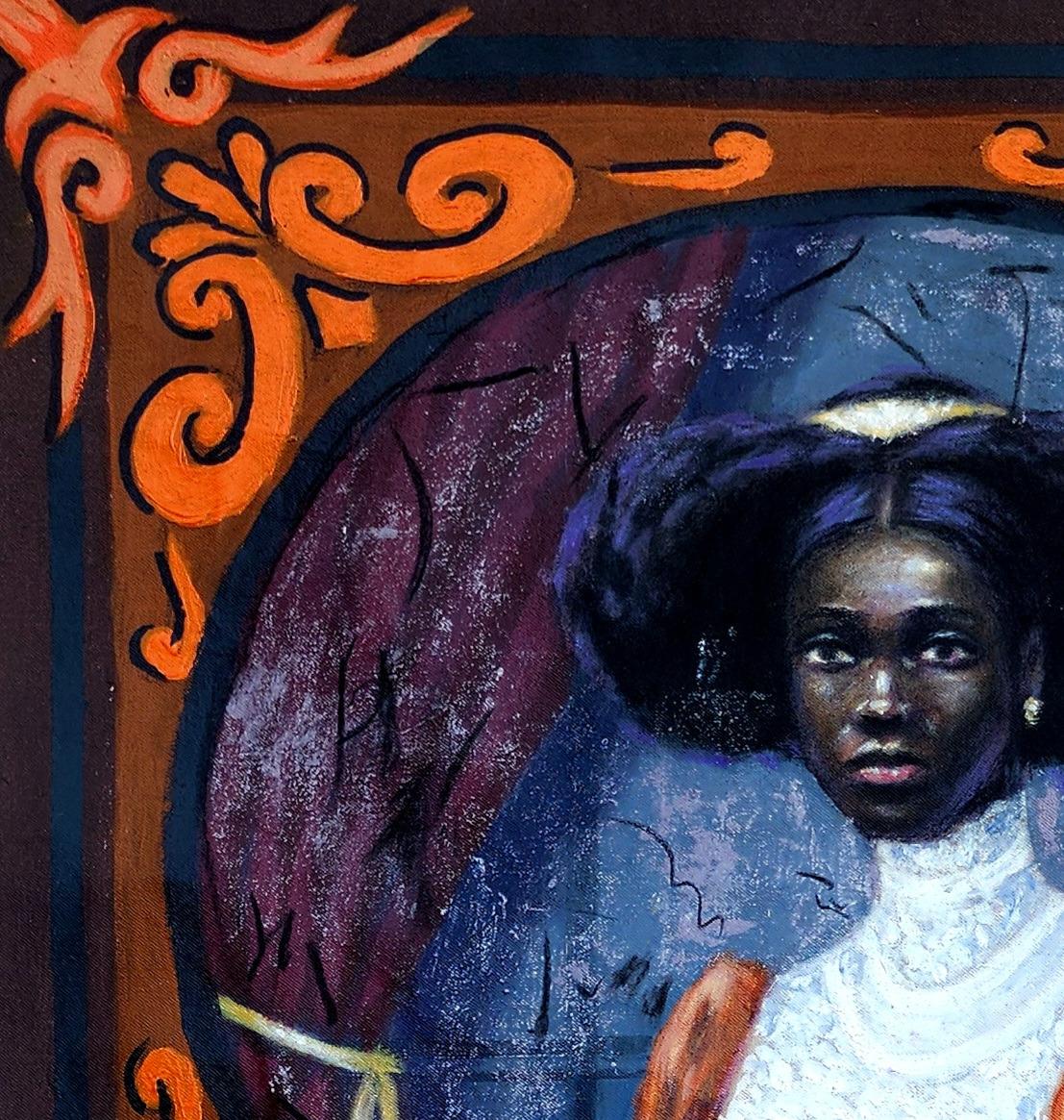 Bound By Time 1 - 21° secolo, Contemporaneo, Ritratto figurativo, Africa People - Painting di Aragbada Stephen