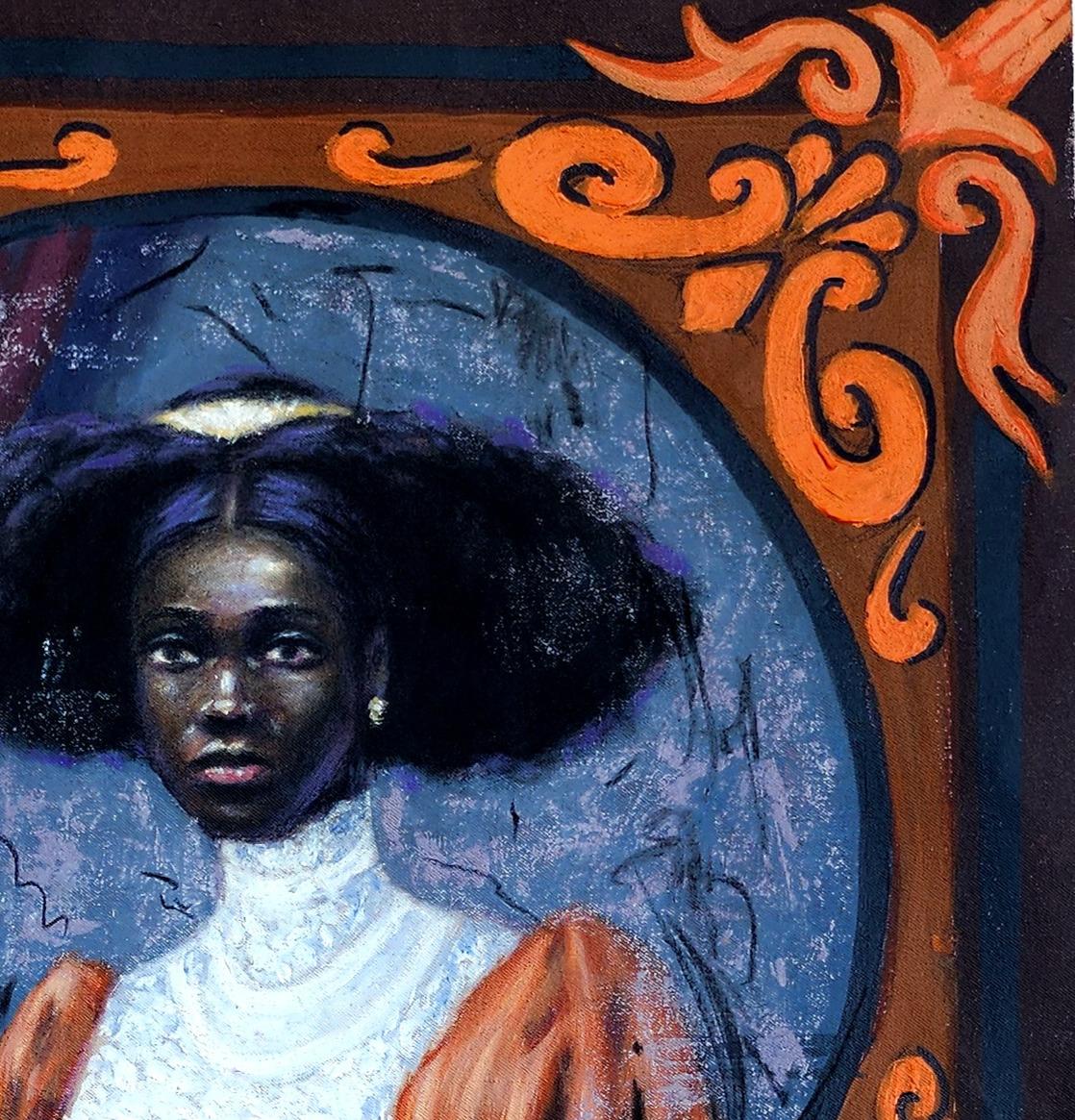 Bound By Time 1 - 21° secolo, Contemporaneo, Ritratto figurativo, Africa People - Figurative Painting Nero di Aragbada Stephen