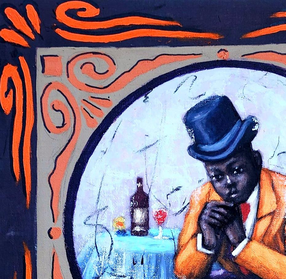 Bound By Time 2 - 21° secolo, Contemporaneo, Ritratto figurativo, Persone dell'Africa - Painting di Aragbada Stephen