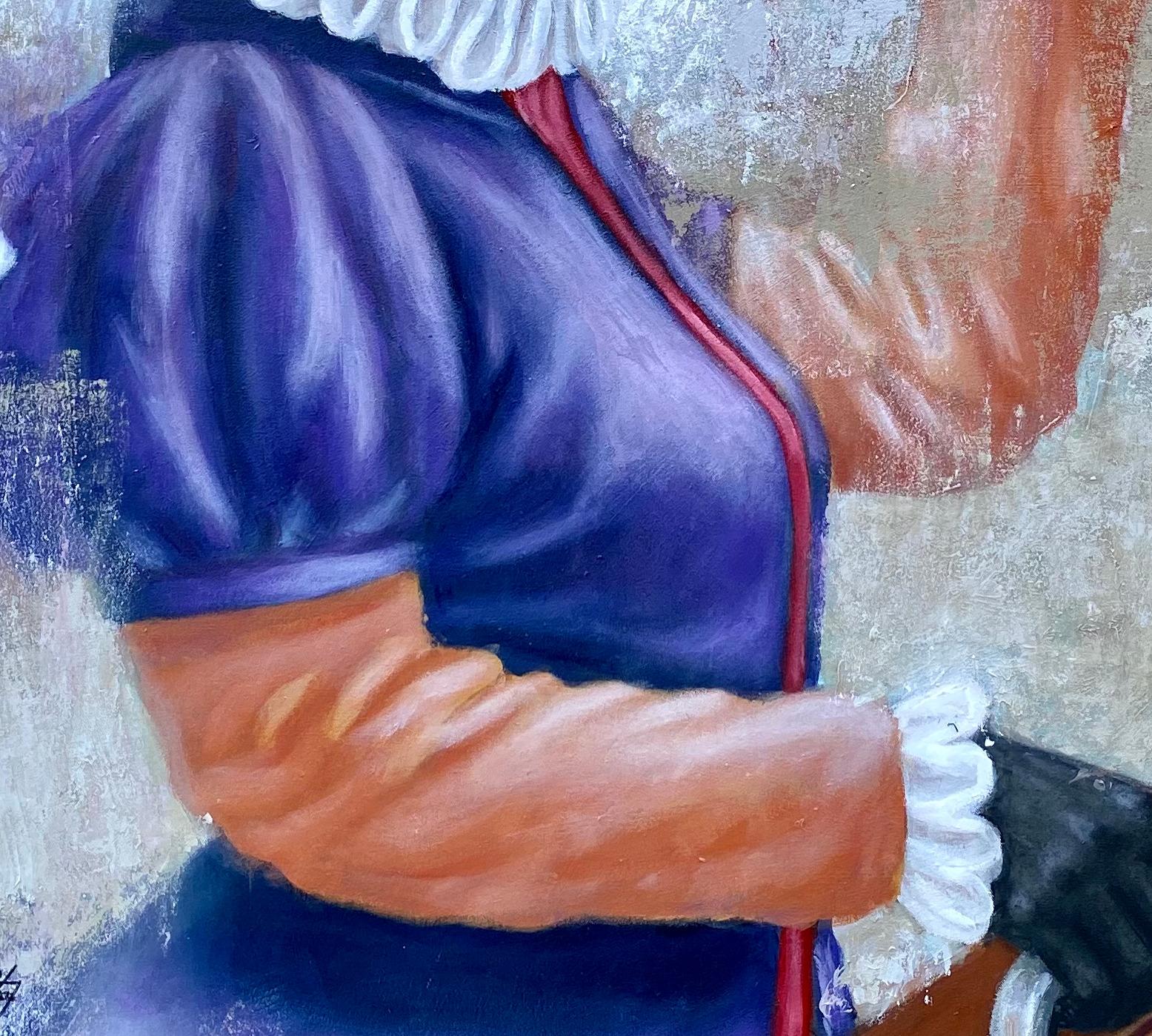  Traveler 1 (purple cloth) - Painting by Aragbada Stephen