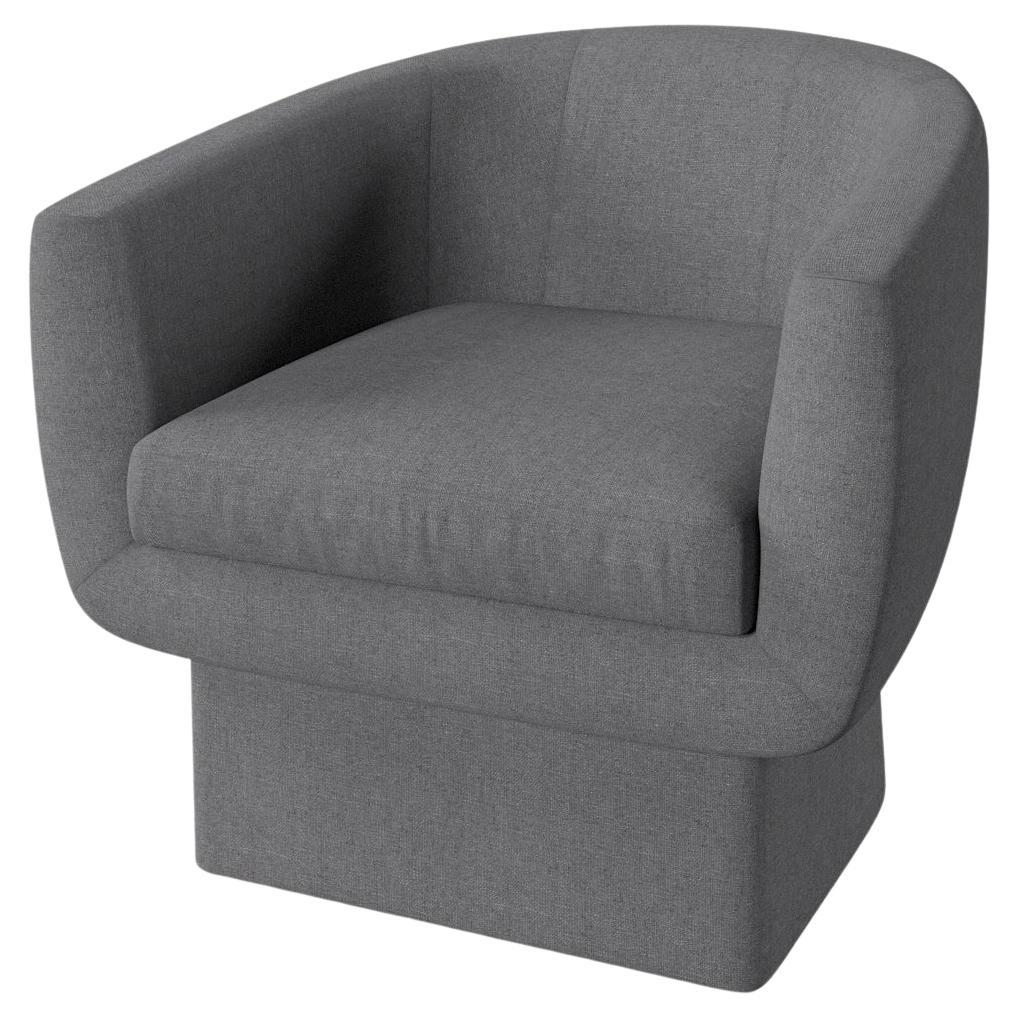 Arago Chair in Vesuvio Silver linen by Christiane Lemieux For Sale