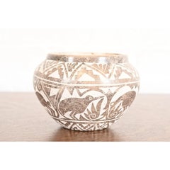 Aragon Acoma Pueblo Carved Polychrome Pottery Water Jar