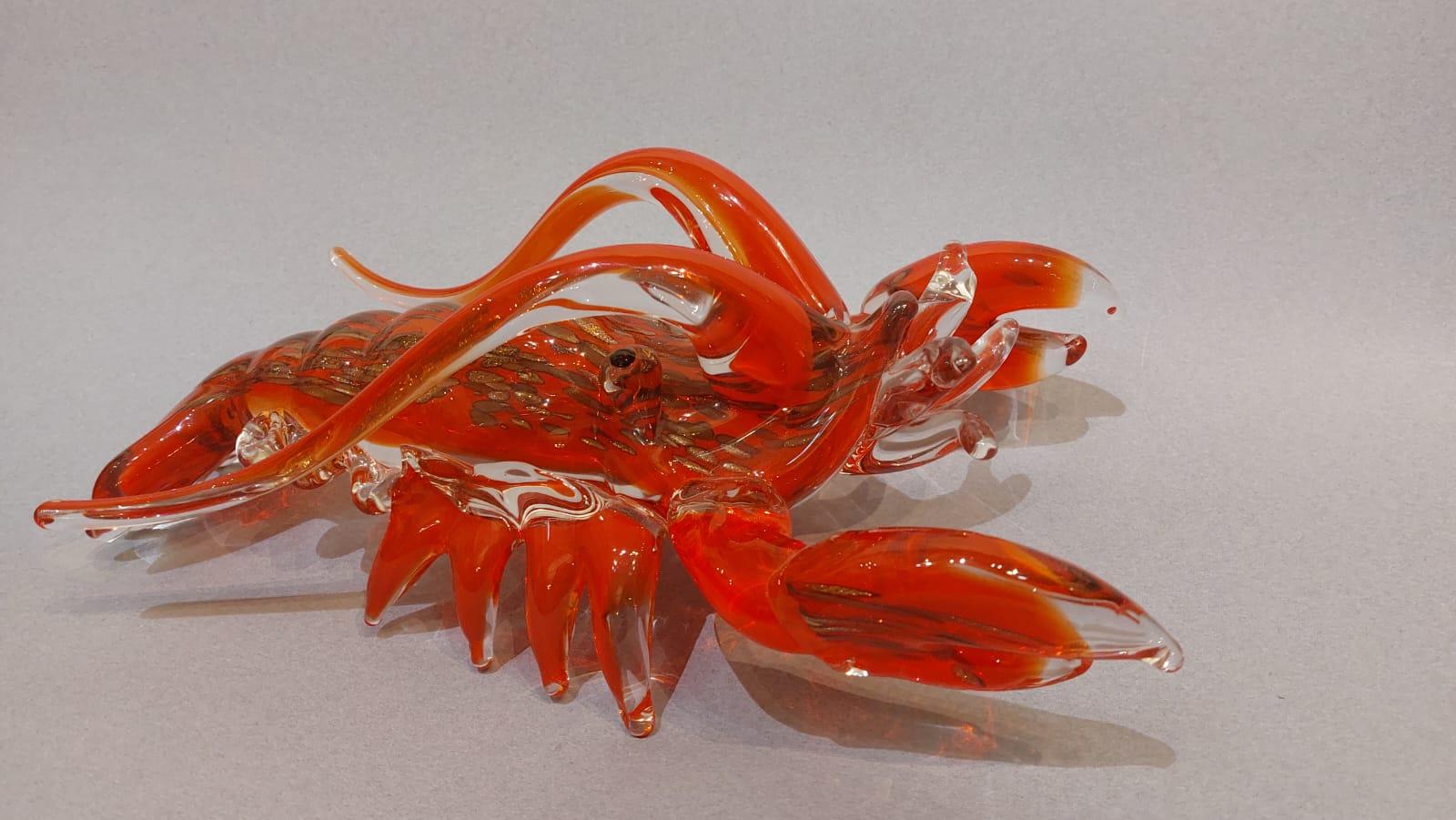 Forged Murano glass lobster attributed to Toni Zuccheri For Sale
