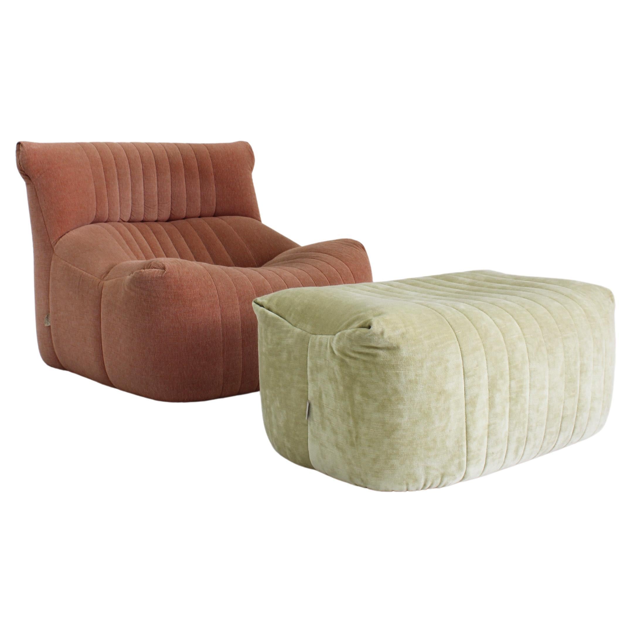 Aralia Ligne Roset Armchair with Ottoman by Michel Ducaroy