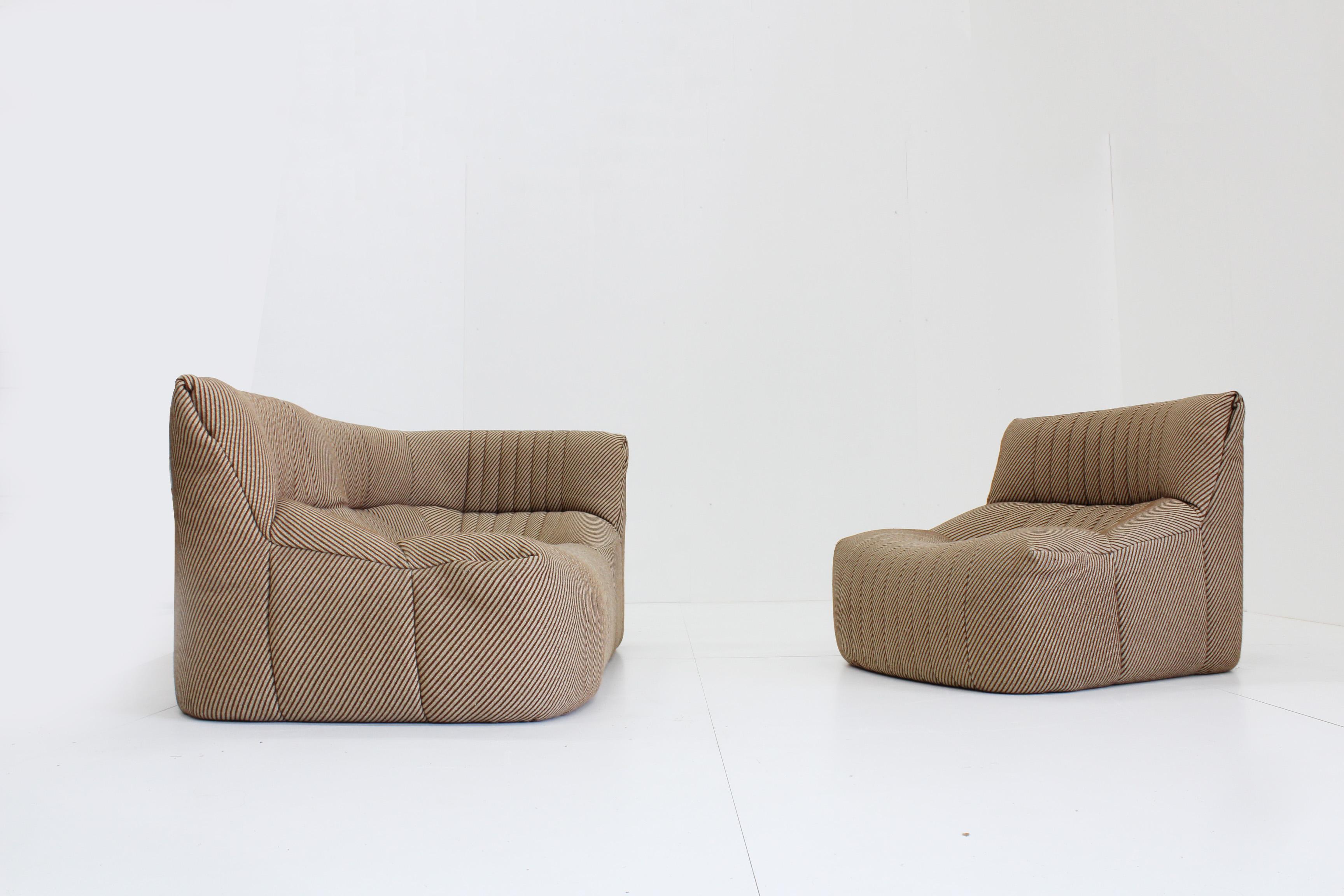 Fabric Aralia Ligne Roset Sofa Set Michel Ducaroy