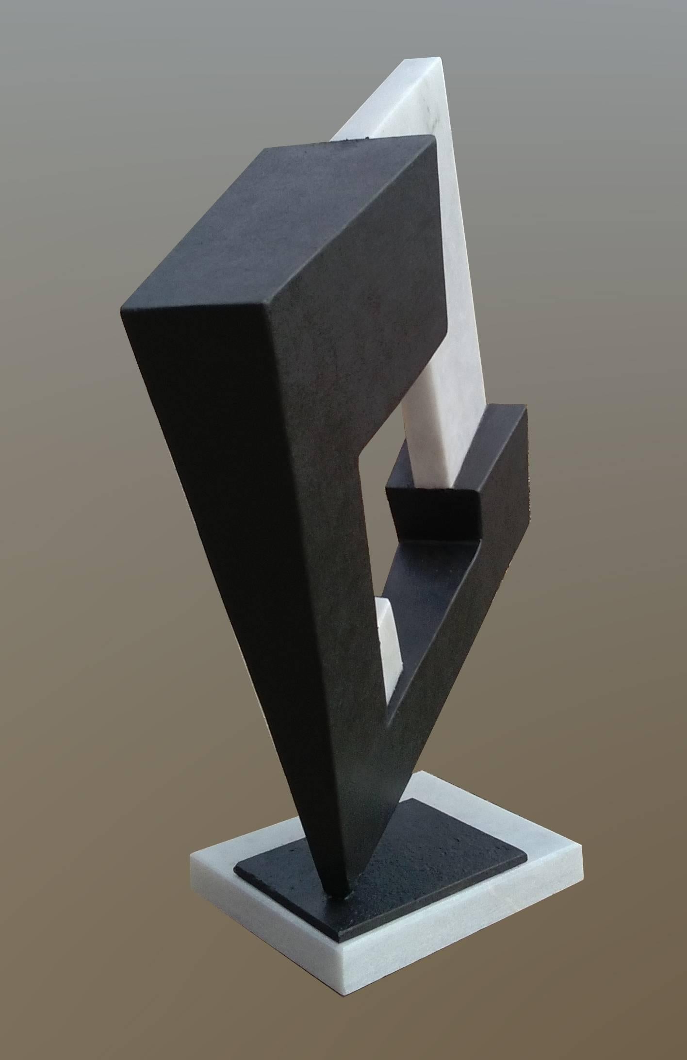 Aramiz Justiz original unic  contemporary iron marble  sculpture For Sale 1