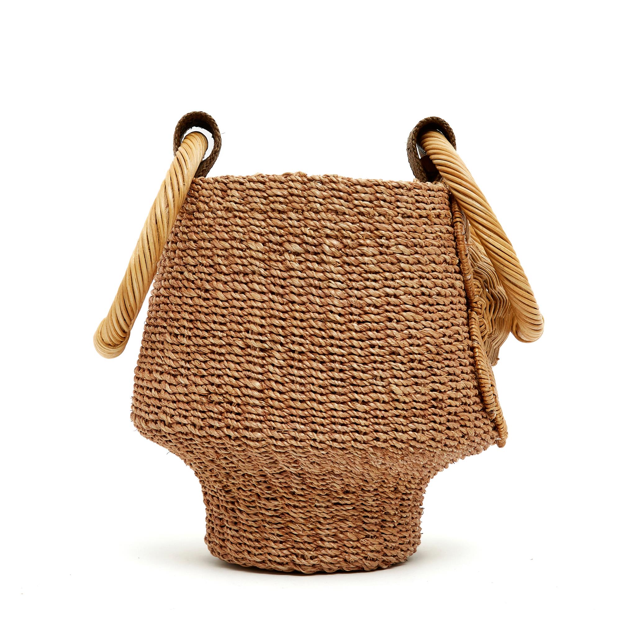 Marrone Aranaz Sac Raphia Crabe en Bandouliere Ocean Borsa a mano e a tracolla in rafia  Nuovo in vendita