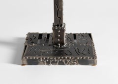 Arango & Lollar, Ancient Mirror - Two Figures, Ceramic & Steel Sculpture, US