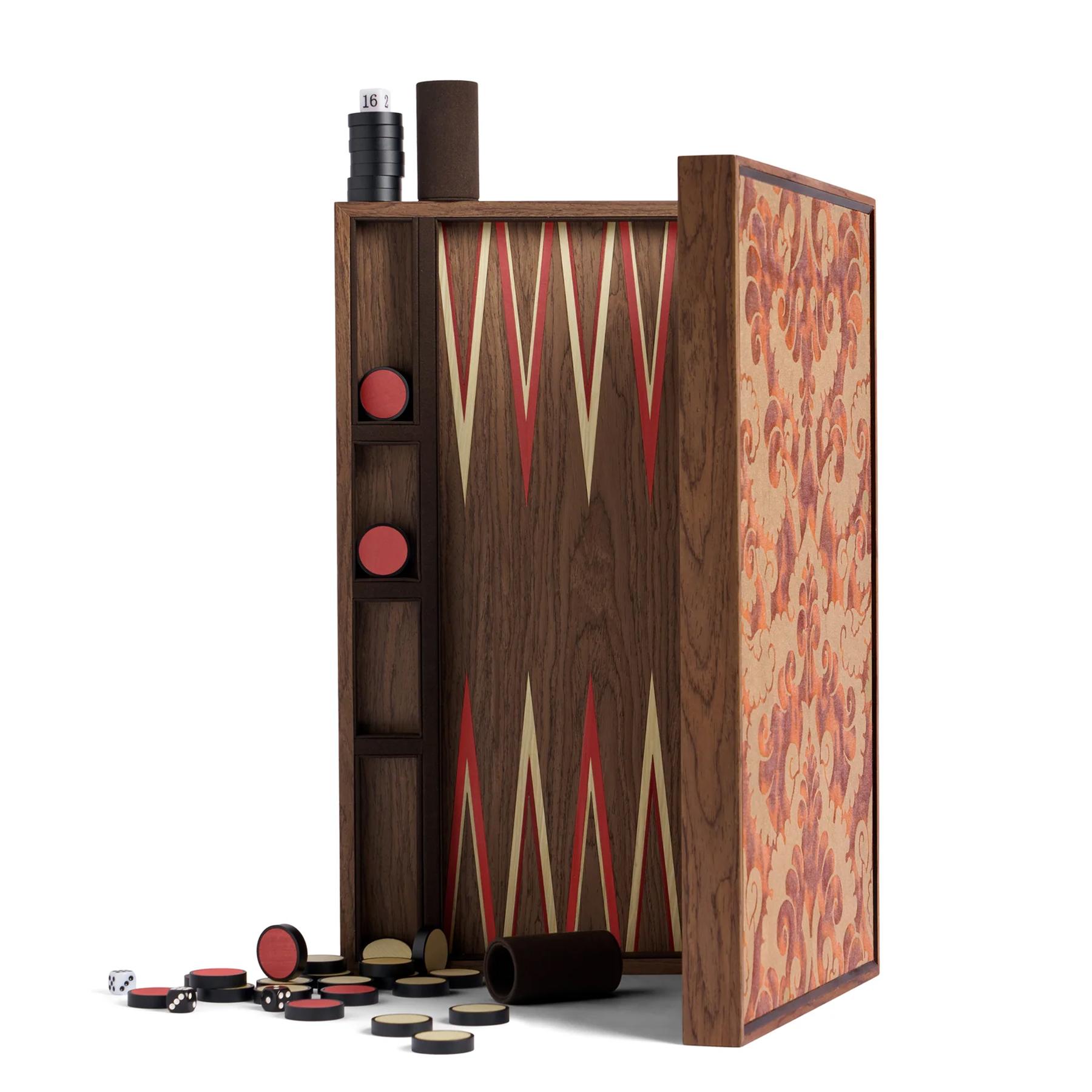 Fait main Backgammon rouge Aranka en vente