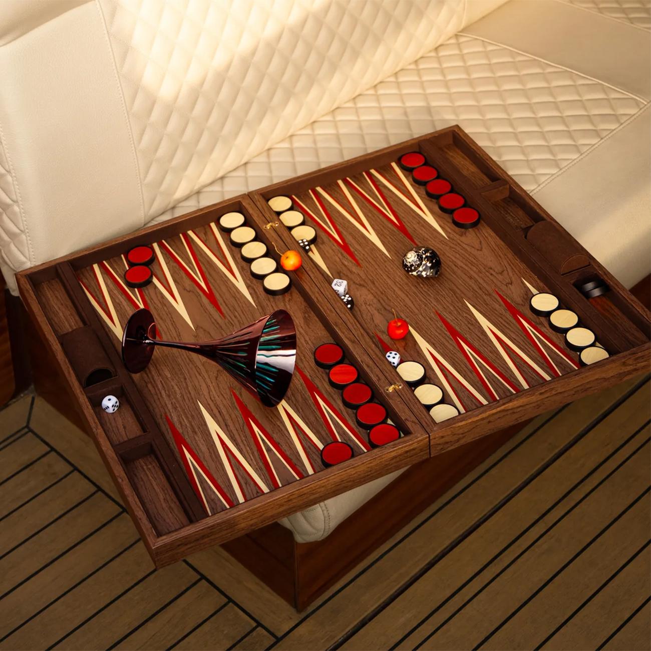 Bois Backgammon rouge Aranka en vente