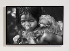 Kind mit Faultier, Cruzeiro Do Sul, Acre, Brasilien