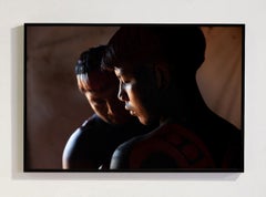 Padre e hijo, Yawalapiti, Alto Xingu, lámina contemporánea enmarcada, 47x71 pulgadas