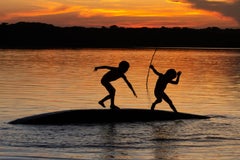 Bambini di Kamauyra, Alto Xingu, fotografia contemporanea incorniciata, 47x71 pollici