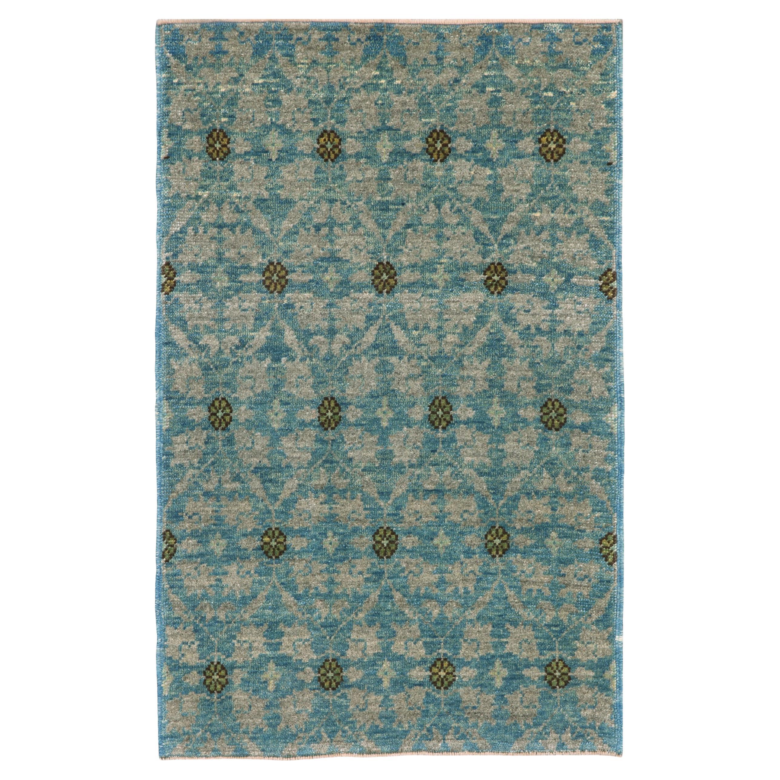 Ararat Collection, Mamluk Wagireh Rug with Flower Lattice Natural Dyed Carpet For Sale
