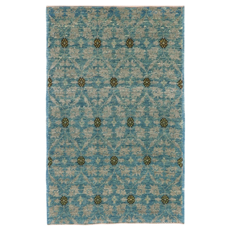 Ararat Collection, Mamluk Wagireh Rug with Flower Lattice Natural Dyed