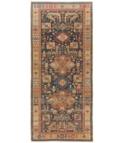 Ararat Rugs Akstafa Kazak Rug, 19th C. Caucasian Revival Carpet Natural Dyed