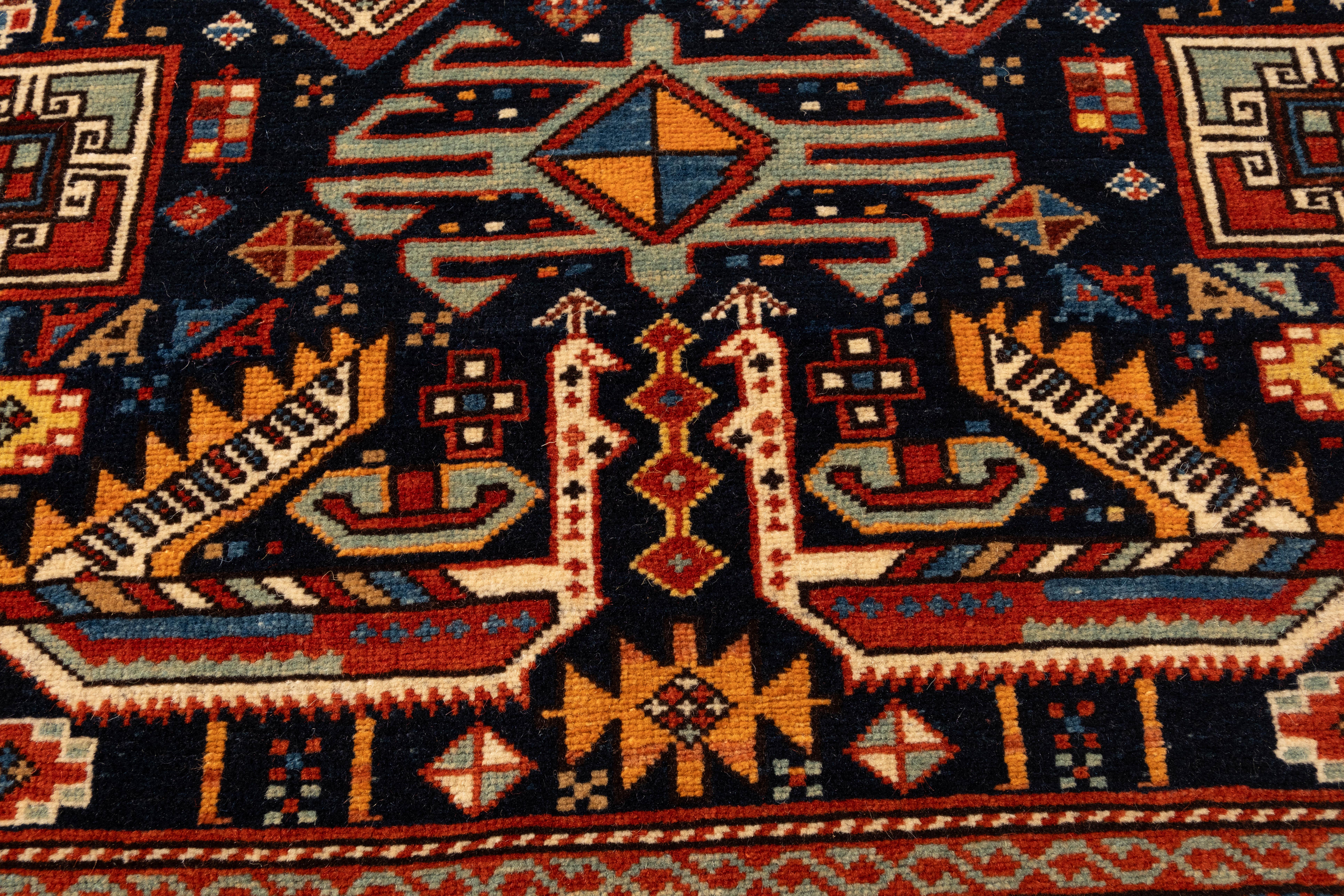 Ararat Rugs Akstafa Kazak Rug, 19th C. Caucasian Revival Carpet Natural Dyed In New Condition For Sale In Tokyo, JP